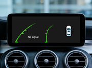 Why isn't the backup camera display showing up on my Mercedes-Benz Linux screen?