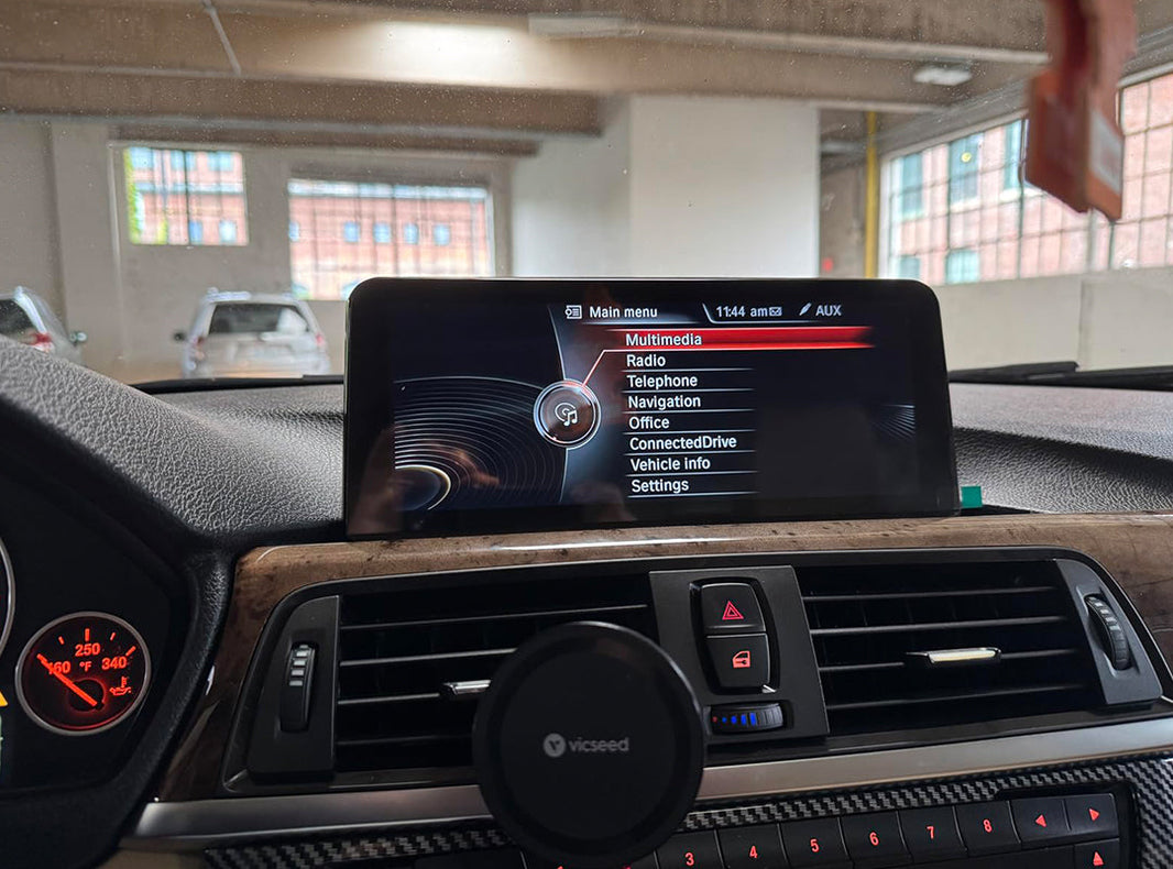 BMW head unit kit unboxing with manual and packaging