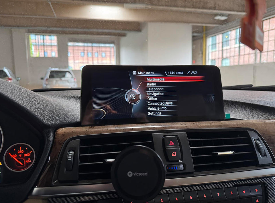 BMW head unit kit unboxing with manual and packaging