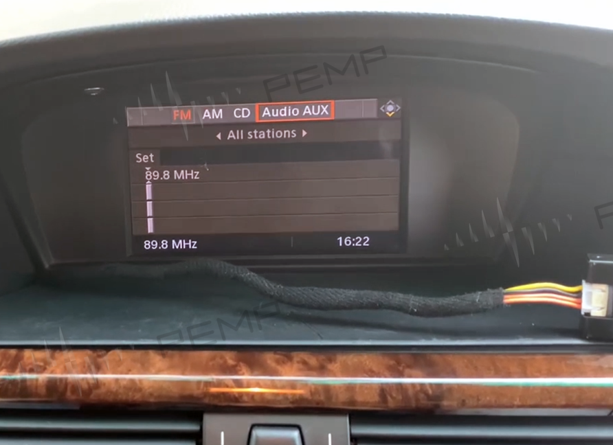 BMW E60 iDrive Audio AUX source selected
