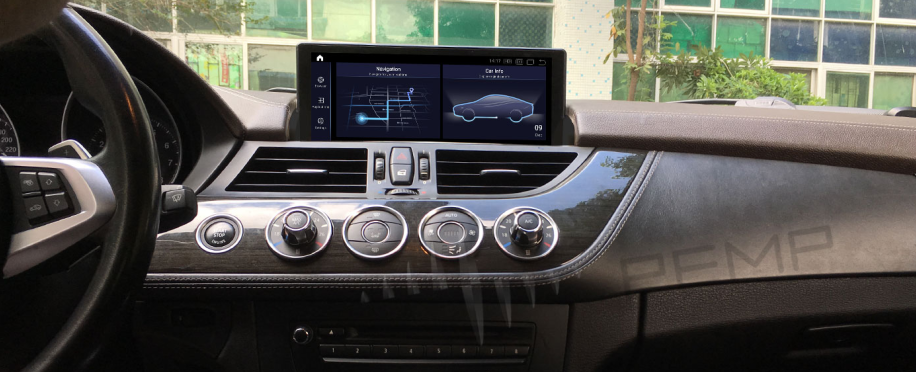 Car dashboard with new navigation screen and updated interface