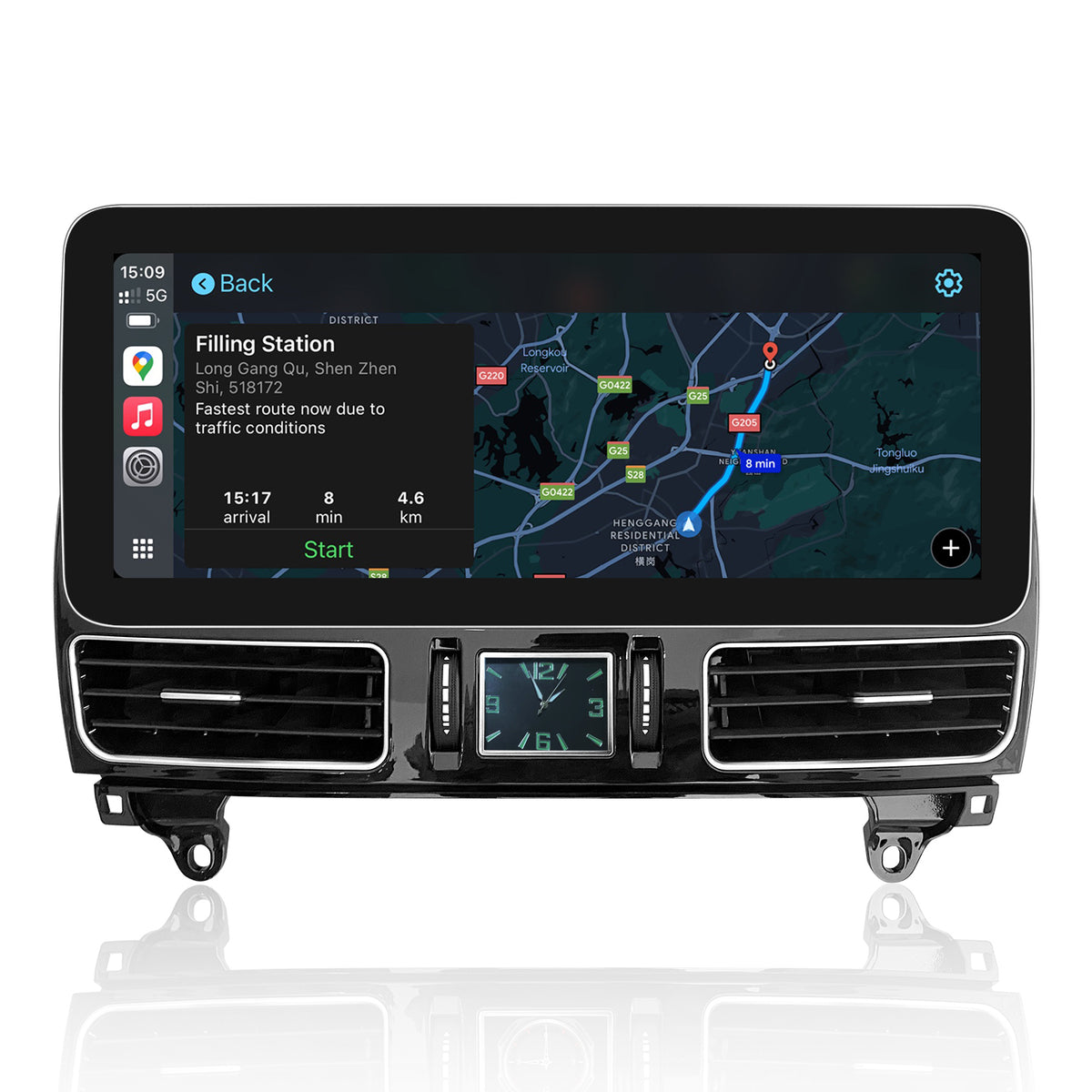 PEMP (7L15) W166 X166 12.3-inch 1920 x 720 Linux Car Radio Multimedia Screen CarPlay Android auto, for Mercedes Benz ML GL Class NTG4.5 Using OEM Bluetooth Call Music 2012-2015