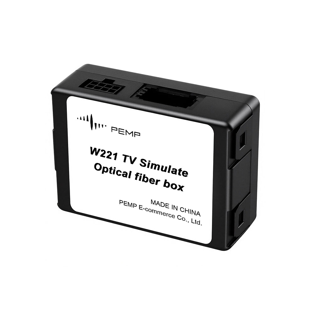 PEMP W221 TV Simulated Fiber Optic Box, Compatible with Mercedes-Benz W221 (2005–2013) AUX Adapter
