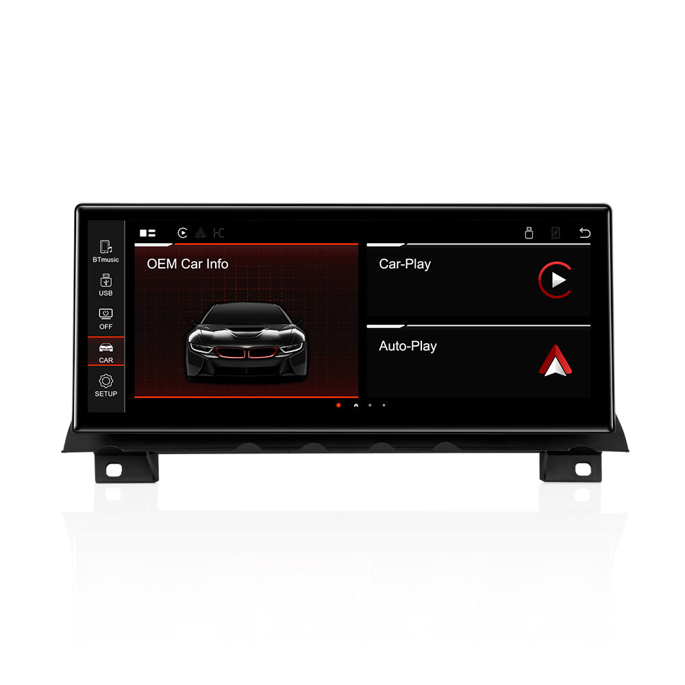 PEMP (9657) Ultra-Thin 12.3" Linux Screen, for BMW 7 Series F01 F02 CIC Android 13 Wireless and Wired CarPlay Android Auto Calls Using The OEM Bluetooth.
