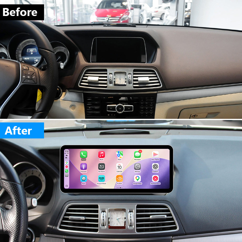 PEMP (SL83) Ultra-Thin 12.3" 1920 x 720 Linux Car Radio Multimedia Screen for 2013-2015 E Class W207 NTG 4.5 System, Support Wireless CarPlay Android Auto Using OEM Bluetooth Call Music
