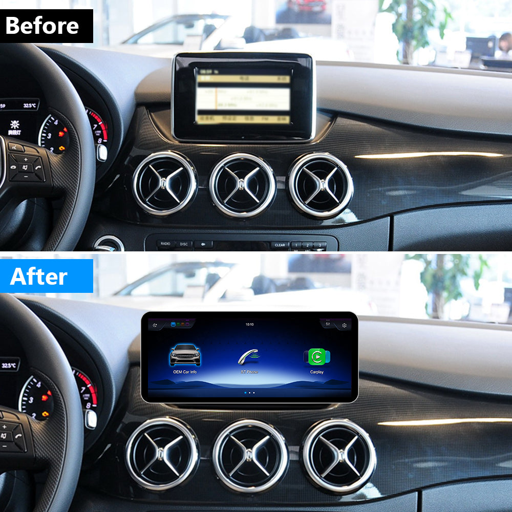 PEMP (SL10) Ultra-Thin 12.3" 1920 x 720 Linux Car Radio Multimedia Screen for 2011-2014 B Class W246 NTG4.5 System, Support Wireless CarPlay Android Auto Using OEM Bluetooth Call Music
