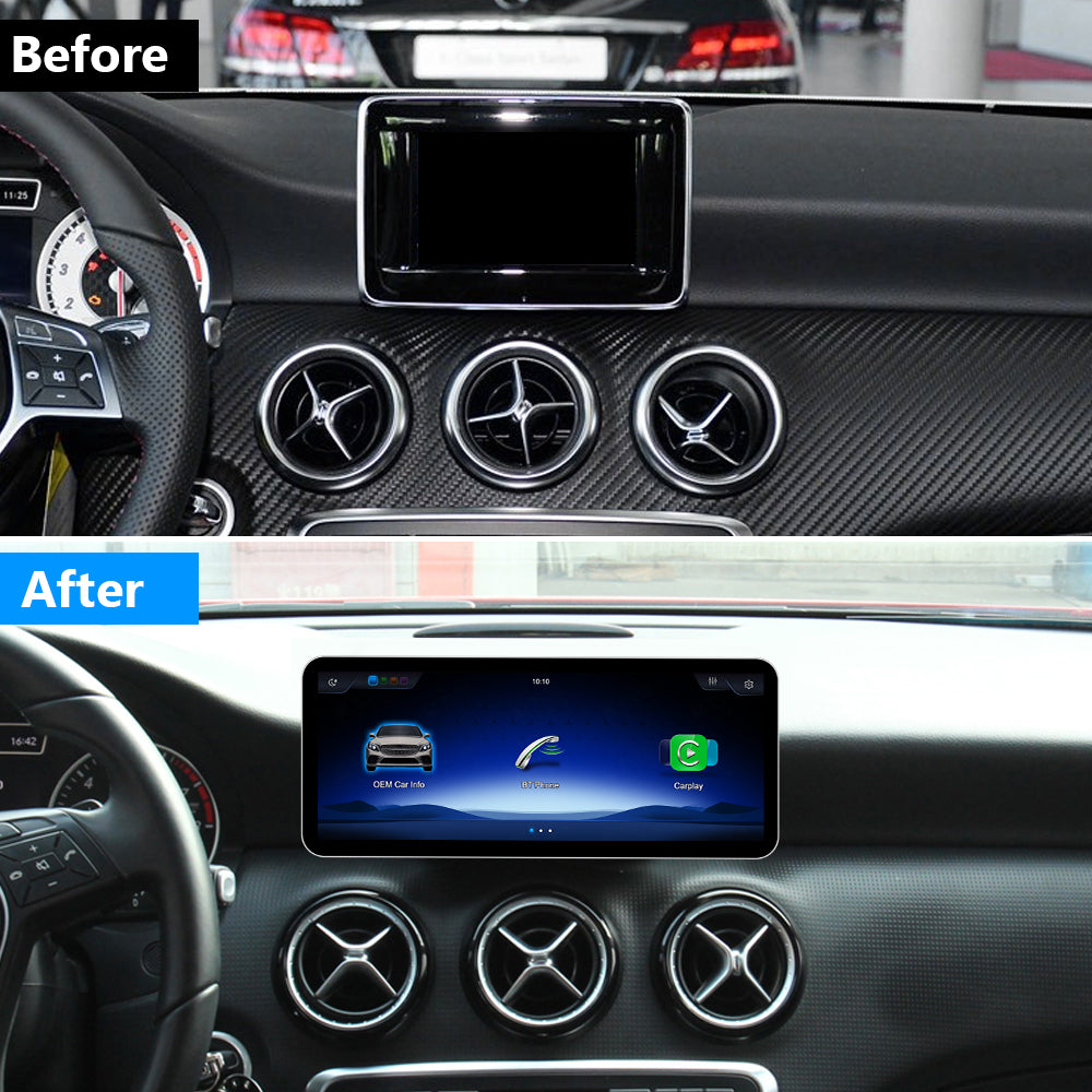 PEMP (SL11) Ultra-Thin 12.3" 1920 x 720 Linux Car Radio Multimedia Screen for 2013-2015 A Class CLA GLA W176 C117 X117 W463 NTG4.5 System, Support Wireless CarPlay Android Auto Using OEM Bluetooth Call Music