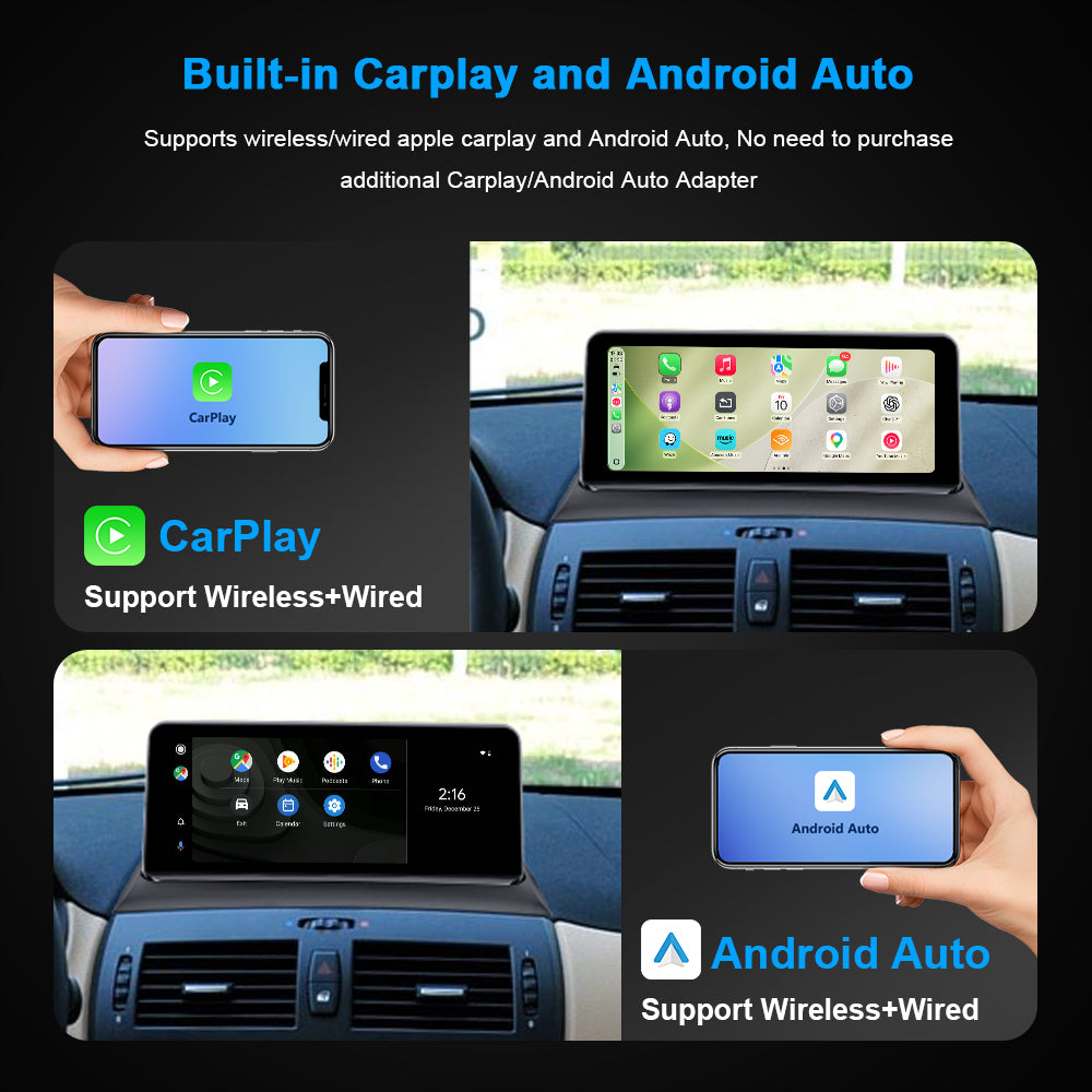 PEMP(9283D) for BMW X3 E83 Linux, Wired and Wireless Apple CarPlay Retrofit Android Auto, 10.25" 1920 x 720 Display Mirror Link (2004-2010)