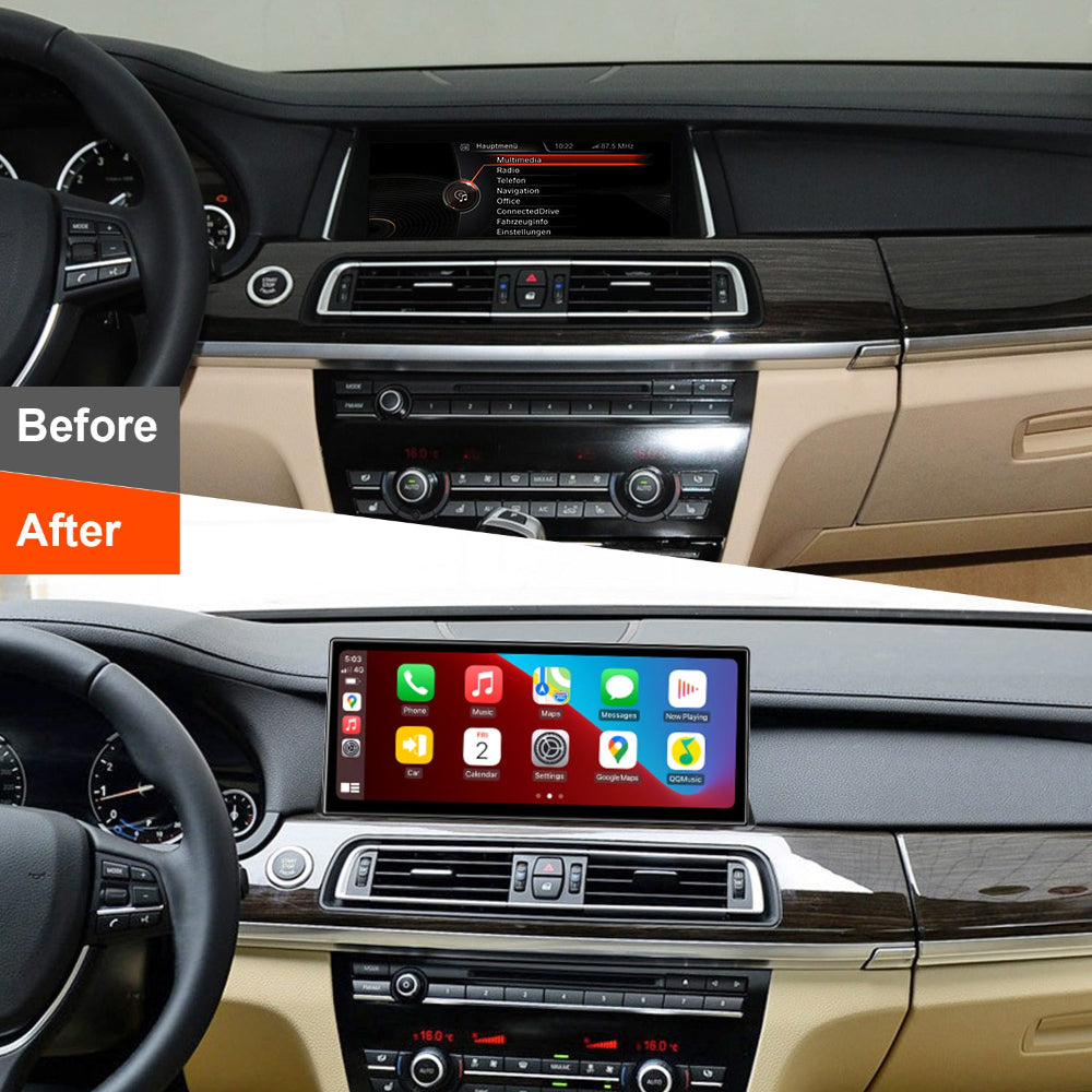 PEMP (5688) Ultra-Thin 12.3" Qualcomm Snapdragon 680 8 Cores Android Screen, for BMW 5 Series F10 F11 NBT (2013-2017) Android 14 Wireless and Wired CarPlay Android Auto Calls Using The OEM Microphone Monitor(2013-2016)