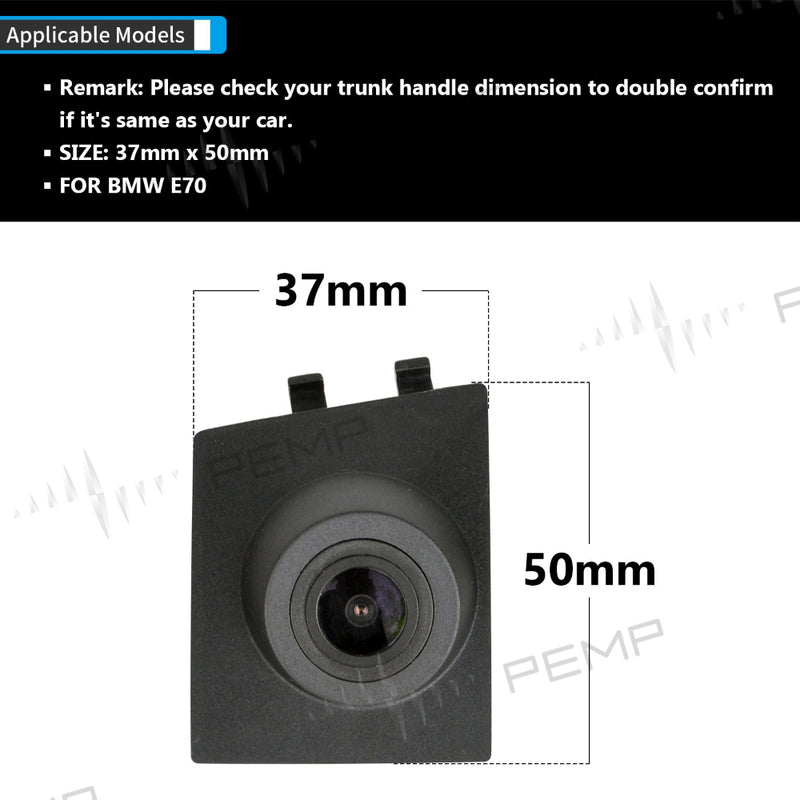 PEMP 6225 AHD 720P front camera for BMW X5 E70, black wired lens module