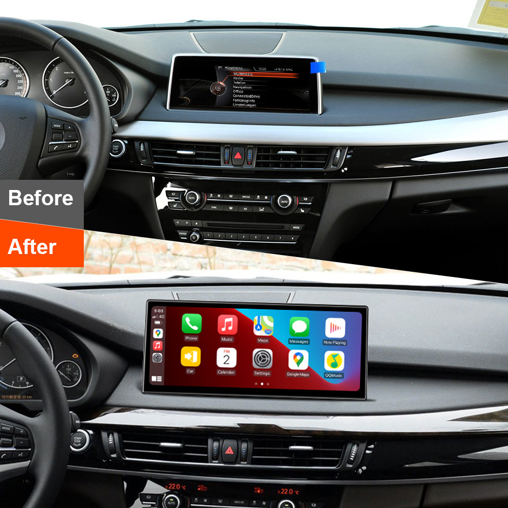 PEMP (5645) Ultra-Thin 12.3" Qualcomm Snapdragon 680 8 Cores Android Screen, for BMW X5 F15 NBT Android 14 Wireless and Wired CarPlay Android Auto Calls Using The OEM Microphone Monitor（ 2013-2016）