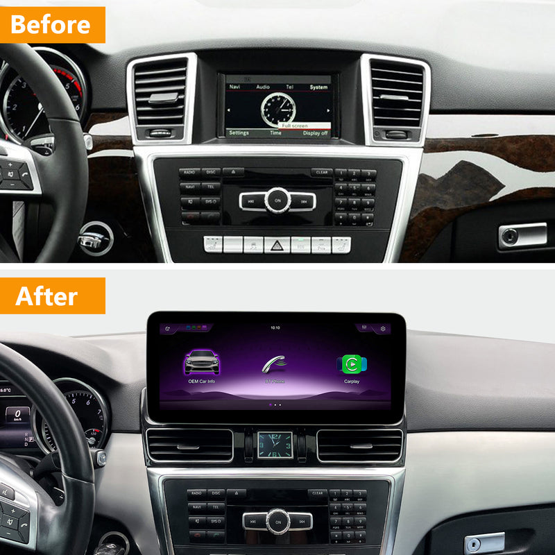 12.3-inch Mercedes Benz ML GL CarPlay Android Auto multimedia touchscreen