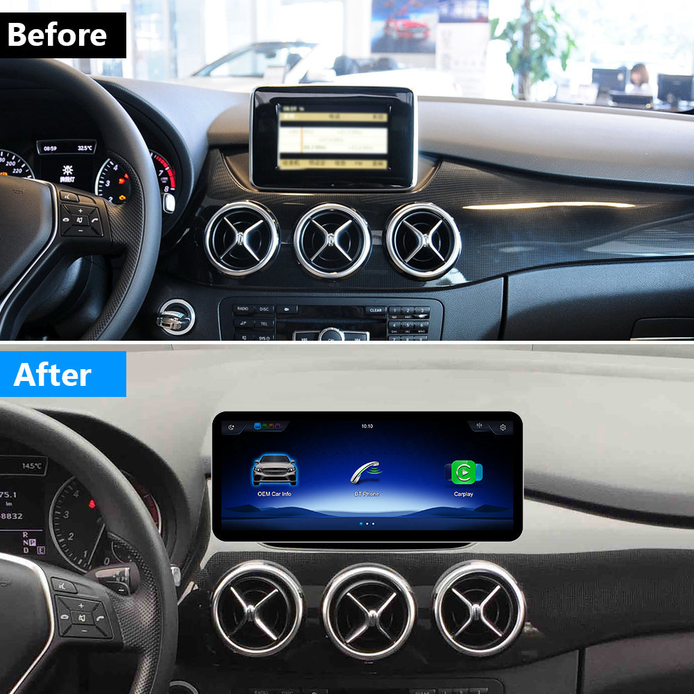 PEMP (SL10) Ultra-Thin 12.3" 1920 x 720 Linux Car Radio Multimedia Screen for 2011-2014 B Class W246 NTG4.5 System, Support Wireless CarPlay Android Auto Use OEM BT Calls Music