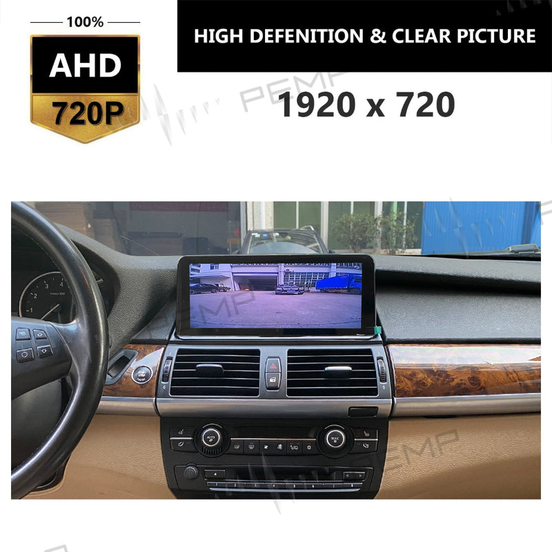 PEMP AHD 720P front camera for BMW X5 E70, black wired parking camera