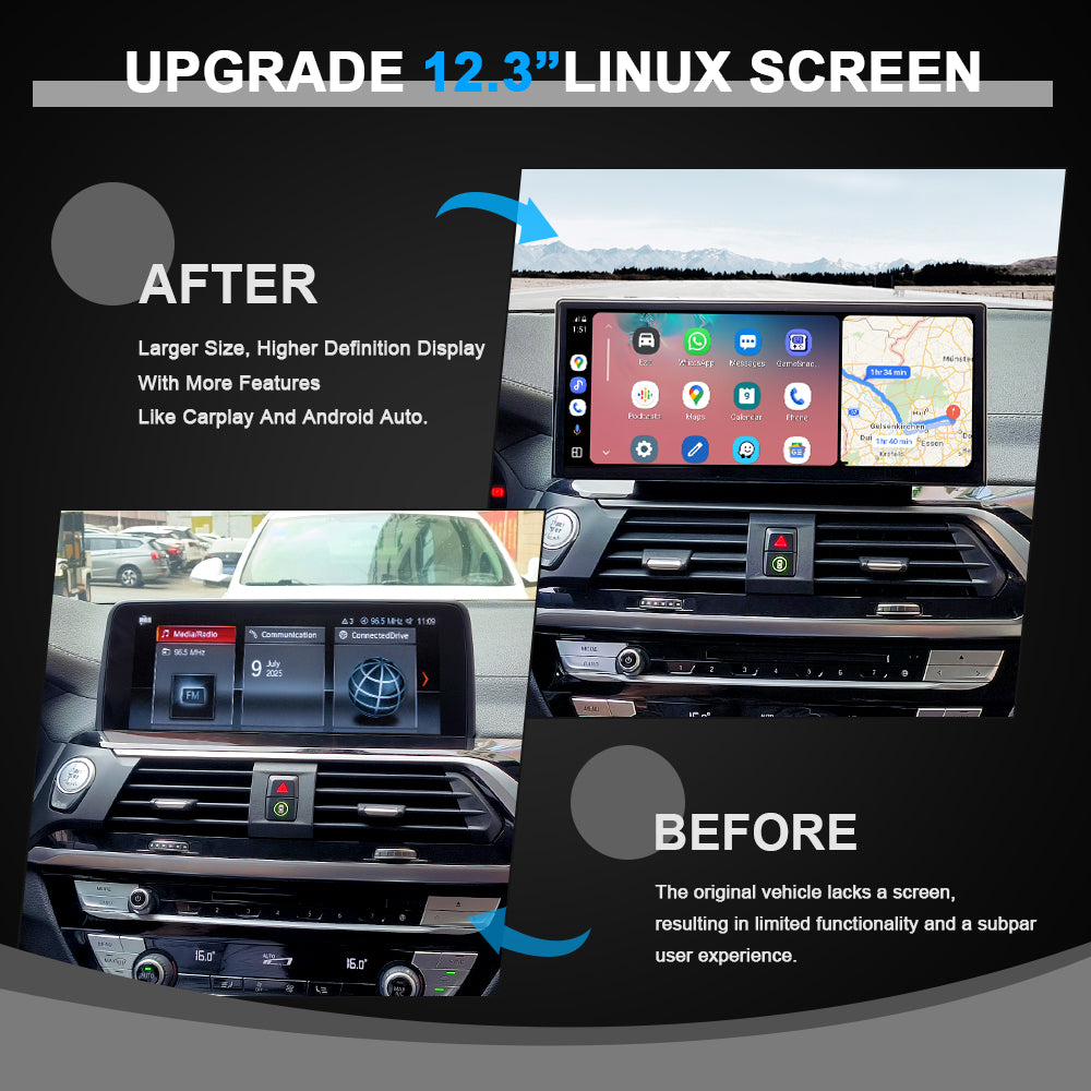 12.3in Ultra-Thin Linux Screen | BMW X3 CarPlay – PEMP Car Audio
