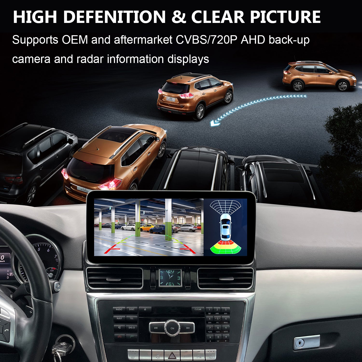 12.3-inch Mercedes Benz car multimedia touchscreen with CarPlay and Android Auto