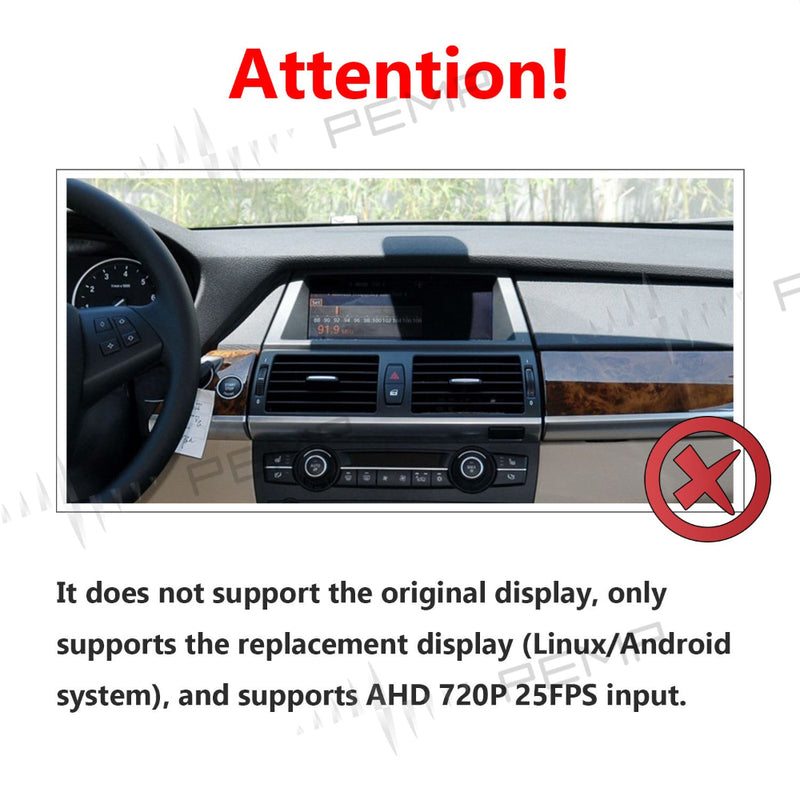 PEMP AHD 720P front camera for BMW X5 E70 2009-2013, compact black parking camera